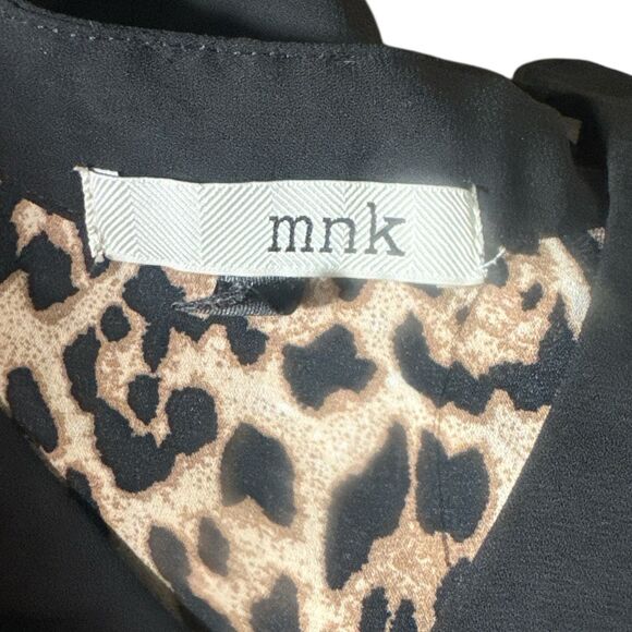 MNK Leopard Print Tunic Blouse Sz L Zip Pockets - Picture 7 of 7